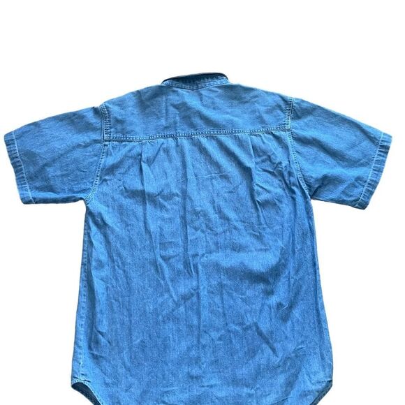 Vintage 90s cottage core garden angel blue Jean button up blouse - Picture 2 of 5